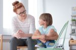 Parent talking to kid about divorce